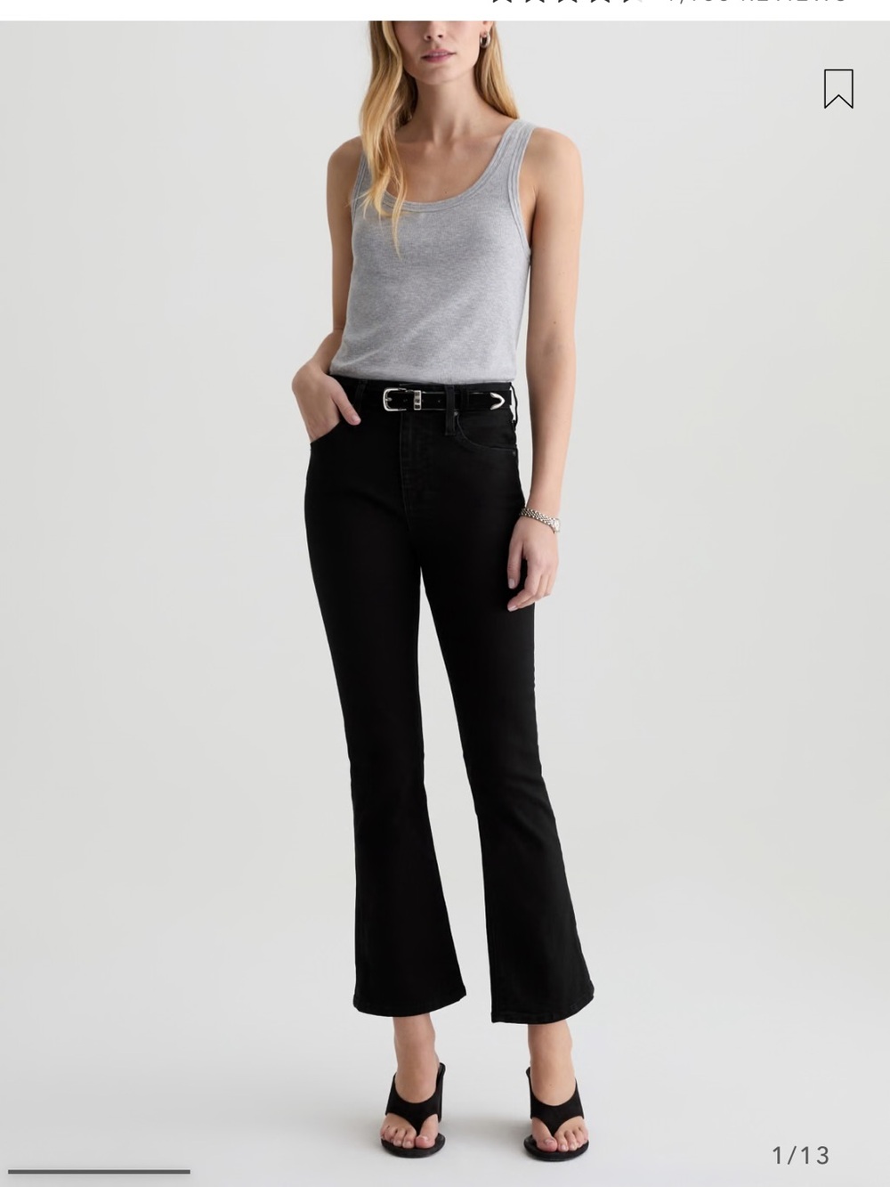 AG Adriano Goldschmied Farrah Black Mid Rise crop boot Jeans